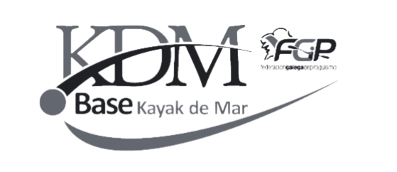 Logotipo de Base Kayak de Mar junto al logo de la Federación Galega de Piragüismo